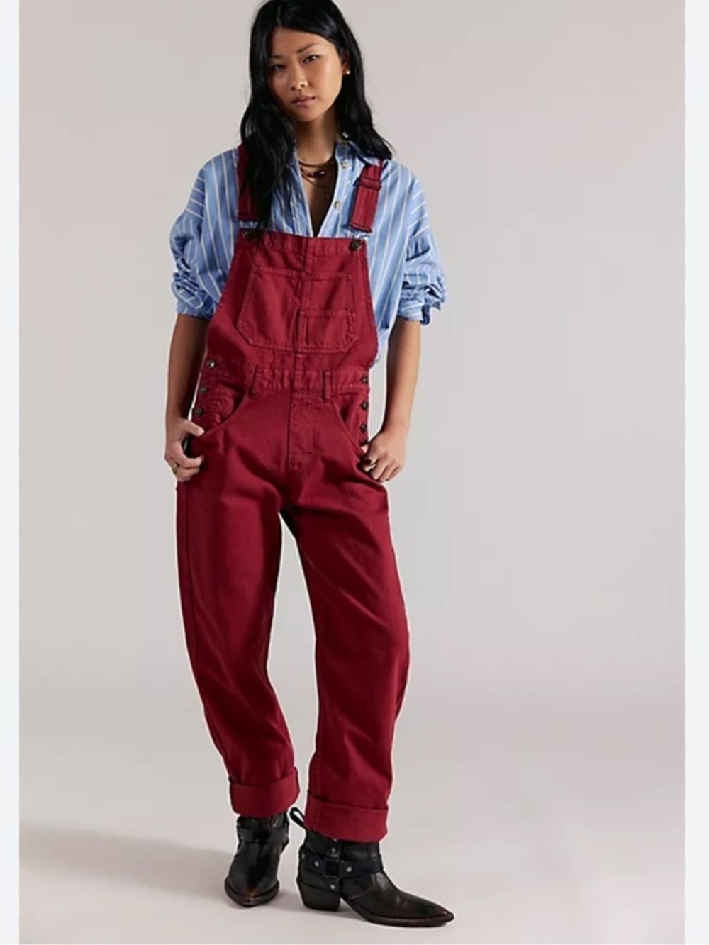 Free People We The Free Ziggy Denim Overalls Stollen Kiss Size Small